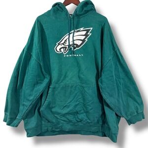 Majestic Philadelphia Eagles Football Hoodie Teal 5XL NFL Athletic